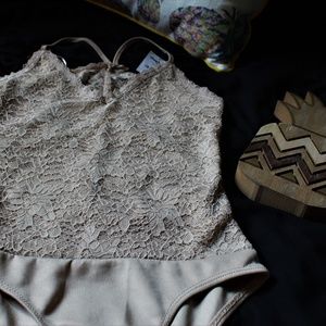 Tan Lace Body Suit
